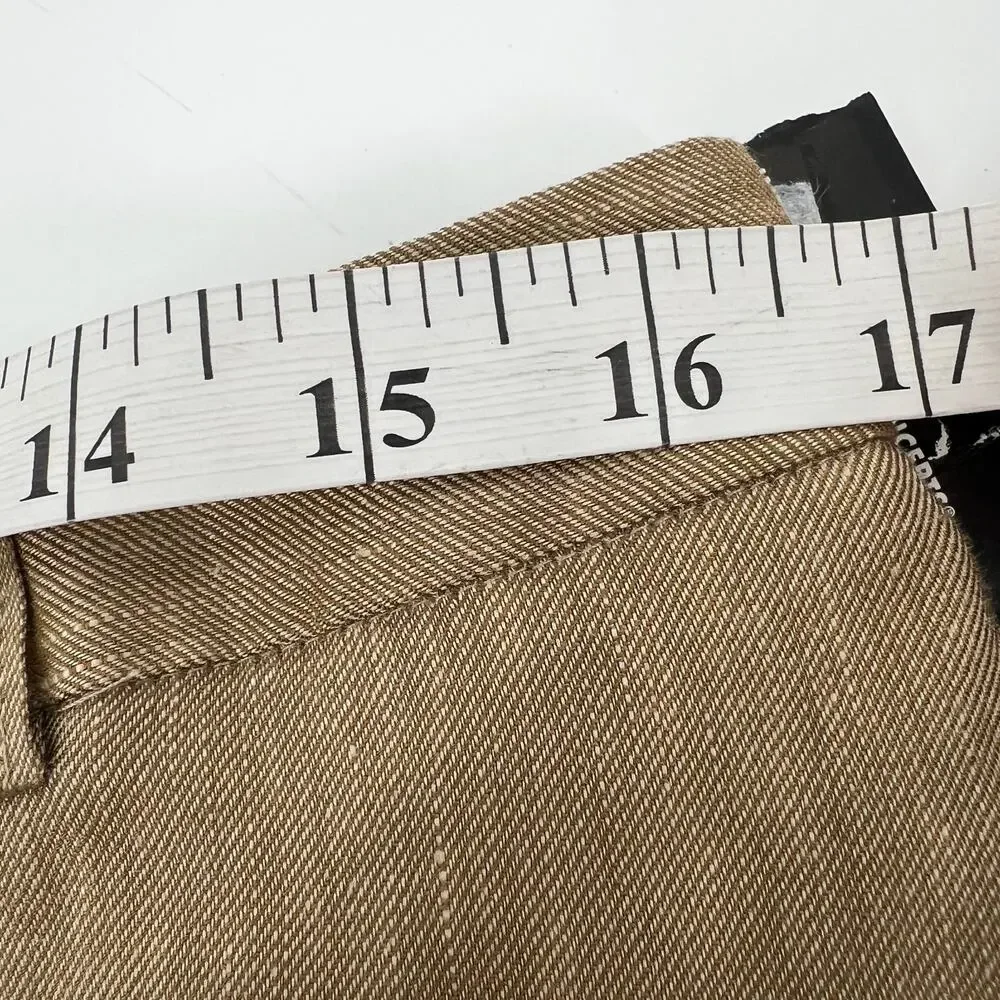 INC International Watermill Linen Silk Trouser Pants Womens 12 Petite Brown Wide - Picture 9 of 12
